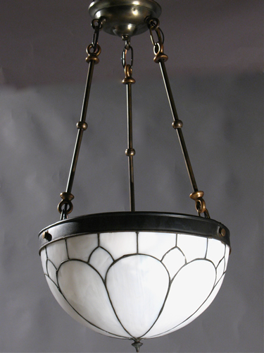 Petal Design Leaded Glass Inverted Dome